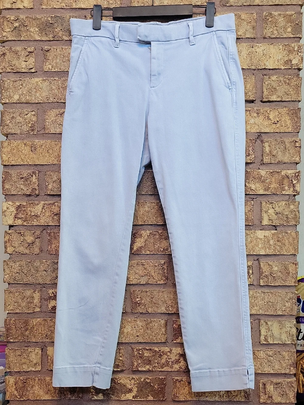 GAP Slim Crop Pants Cerulean Blue Cotton Stretch Size 02
